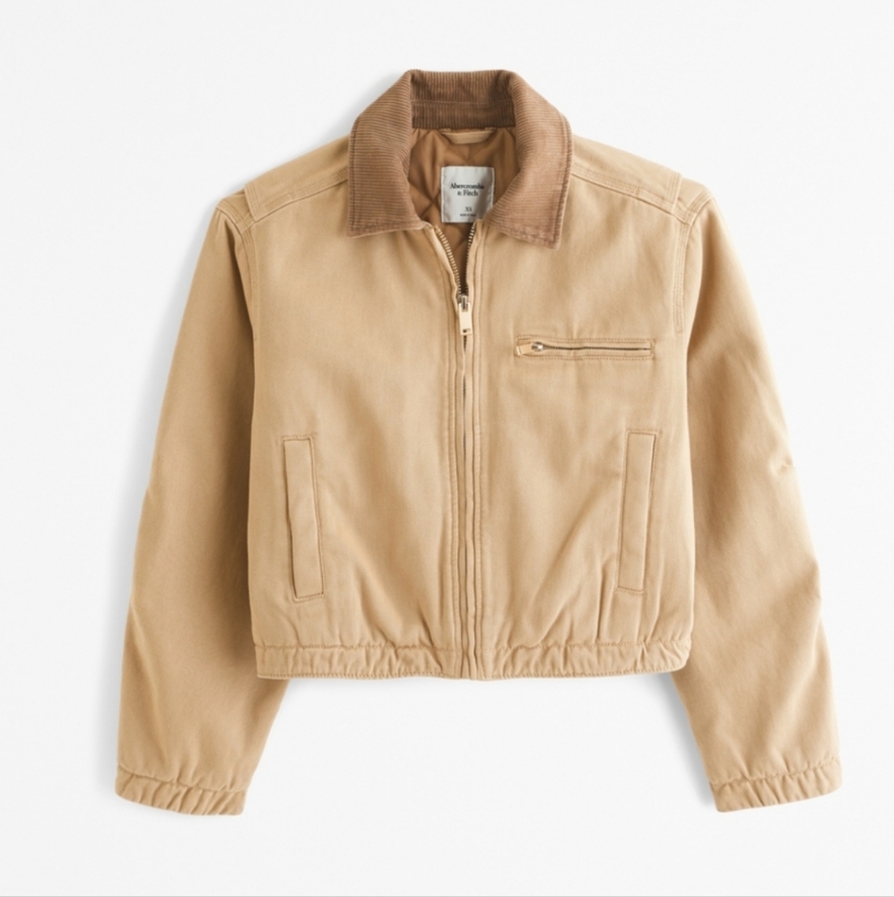 Abercrombie worker coat, Medium, Tan